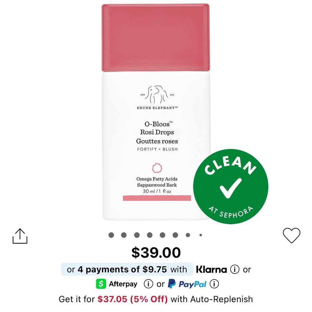 Drunk Elephant O-Bloos Rosi Drops (NEW, NEVER OPENED)